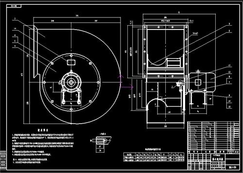 9-19离心通风机 y8-39锅炉离心风机图纸