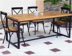 铁艺餐桌书桌 美式乡村实木家具饭桌