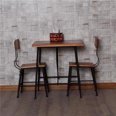 铁艺实木桌椅 复古酒吧餐厅桌椅