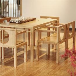 供应美时美器竹家具创意6人桌WJ910
