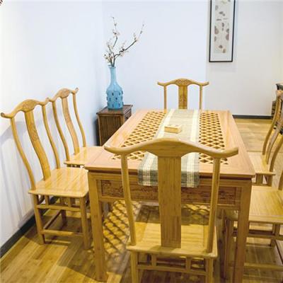 美时美器 竹家具高档创意家居复古餐桌6262