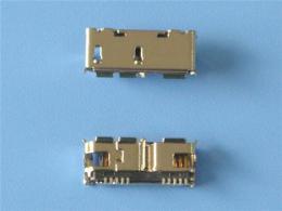 插板MICRO USB 3.0母座外DIP两脚LCP卷边灰