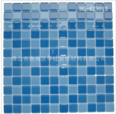 23水池专用蓝色水晶玻璃马赛克浴室鱼池瓷砖