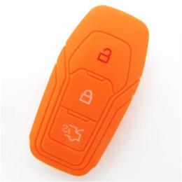 福特3键无车标滴胶环保硅胶汽车钥匙套